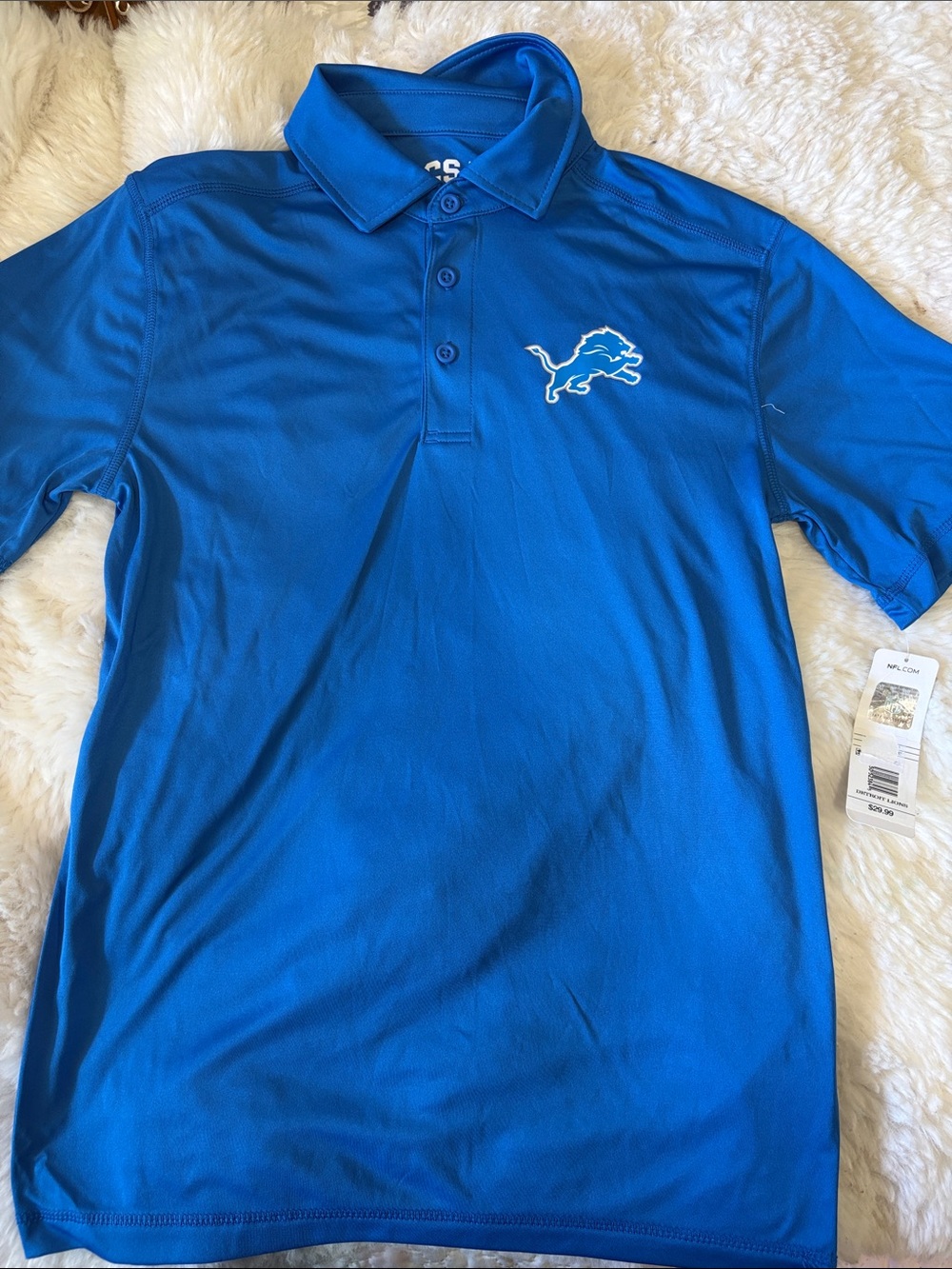 NFL Royal Blue Polo Shirt with White Lion Logo